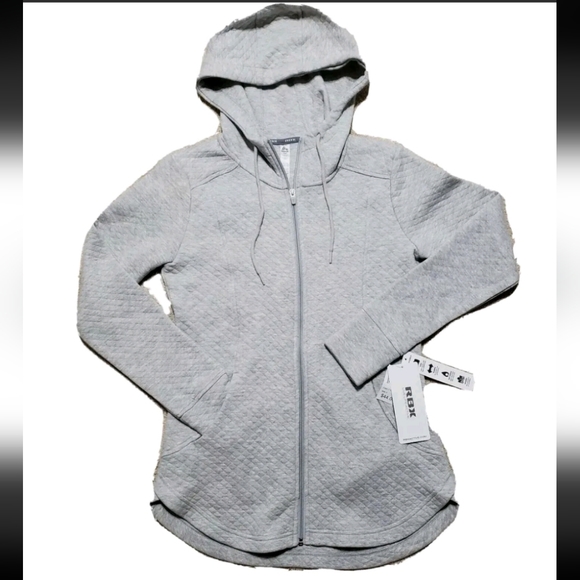 RBX Tops Nwt Womens Rbx Quilted Full Zip Up Hooded Jacket Gray